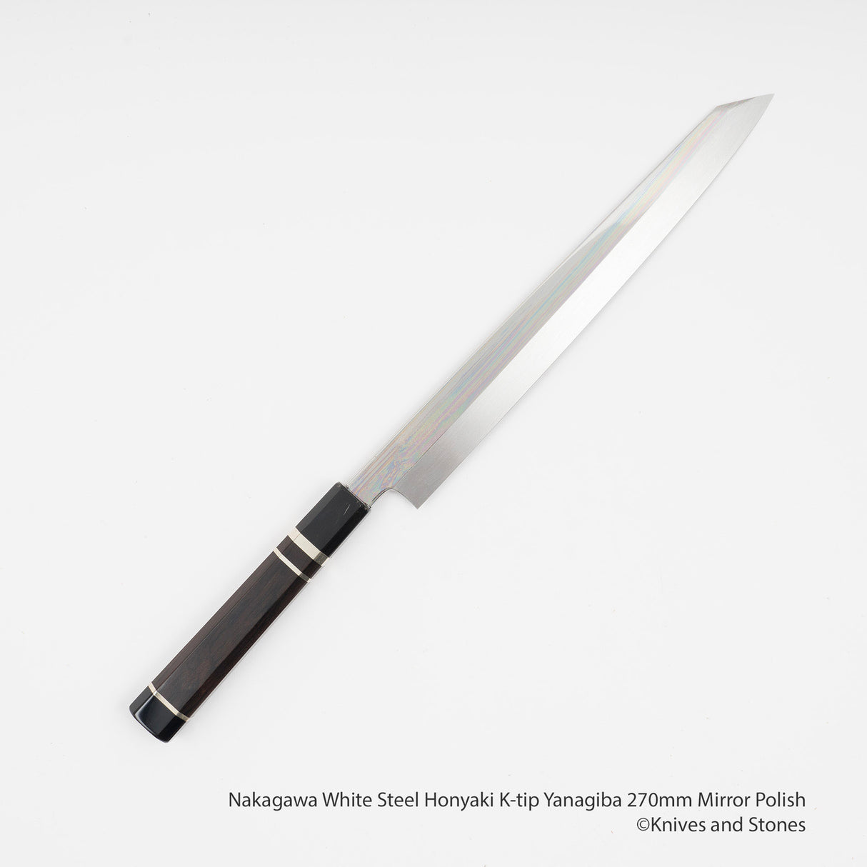 中川 白紙 本焼 切付柳刃 270mm 鏡面仕上げ