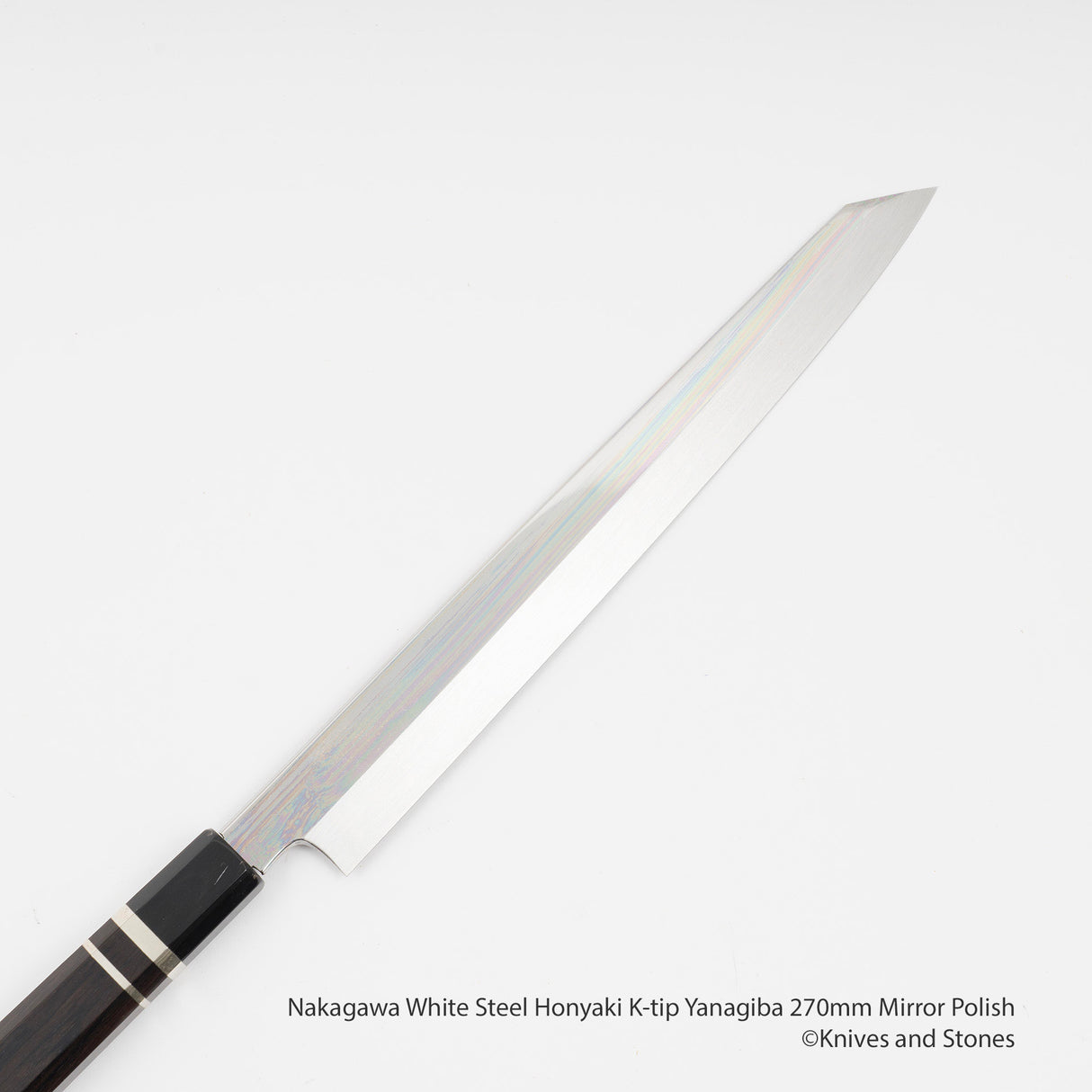 中川 白紙 本焼 切付柳刃 270mm 鏡面仕上げ