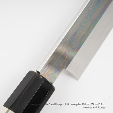 中川 白紙 本焼 切付柳刃 270mm 鏡面仕上げ