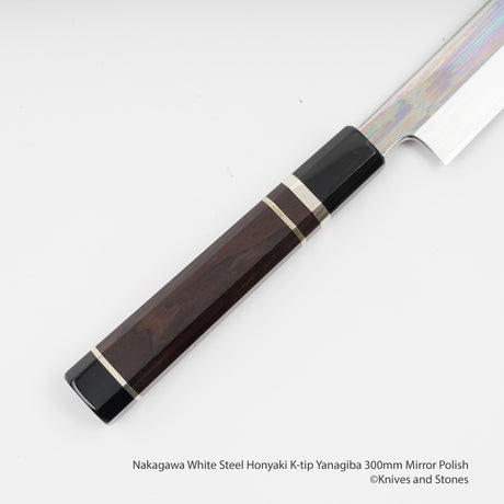 中川 白紙 本焼 切付柳刃 300mm 鏡面仕上げ