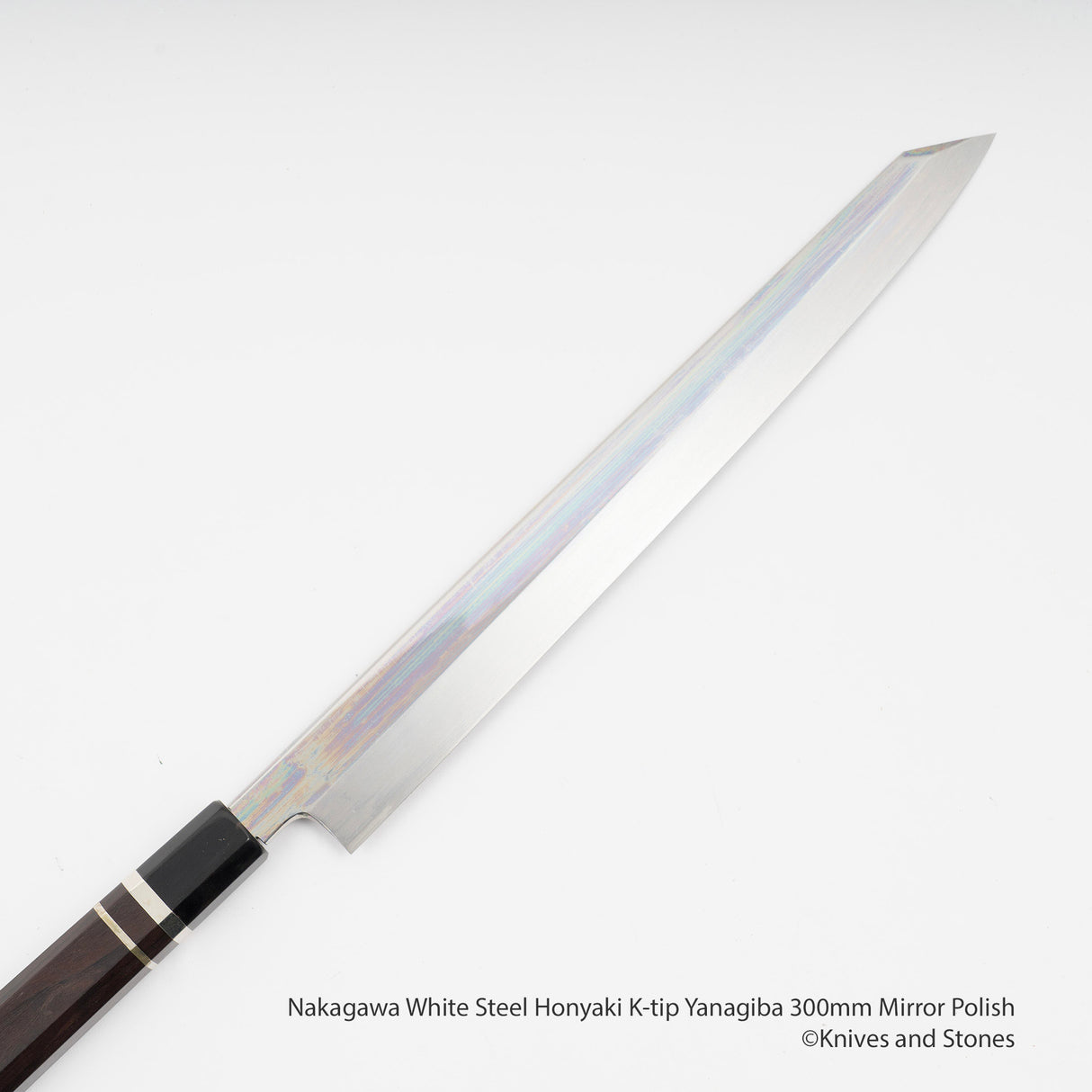 中川 白紙 本焼 切付柳刃 300mm 鏡面仕上げ