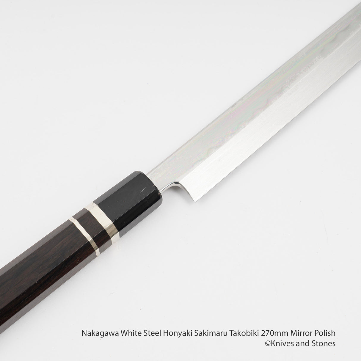 中川 白紙 本焼 先丸蛸引き 270mm 鏡面仕上げ