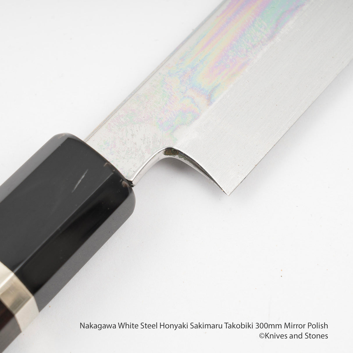中川 白紙 本焼 先丸蛸引き 300mm 鏡面仕上げ