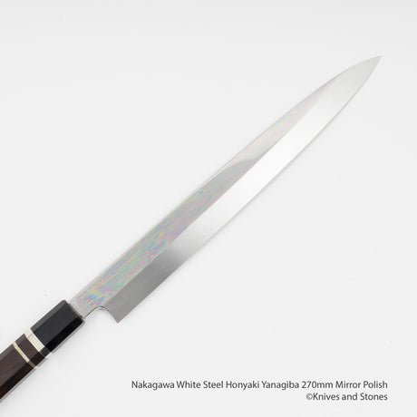 中川打刃物 白紙 本焼 柳刃 270mm ミラー仕上げ