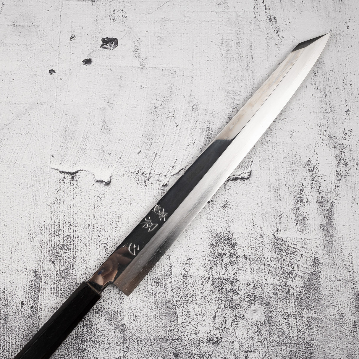 中川打刃物 銀三鋼 切付柳刃 330mm ミラー仕上げ エボニーハンドル