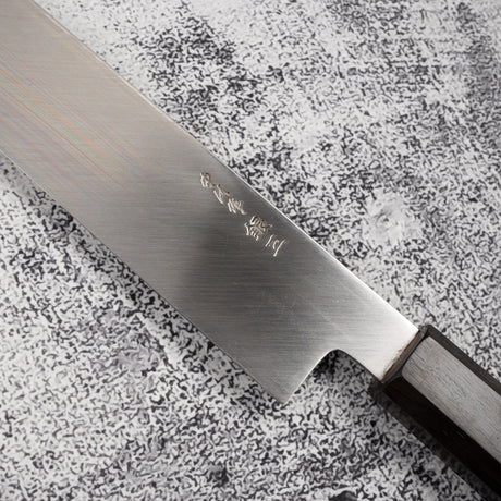 中川打刃物 銀三鋼 切付柳刃 330mm ミラー仕上げ エボニーハンドル