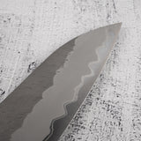 二唐刃物鍛造所 青紙スーパー 牛刀 210mm 黒打ち 槌目 チャカテ