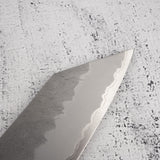 二唐刃物鍛造所 青紙スーパー 切付牛刀 240mm 黒打ち 槌目 チャカテ