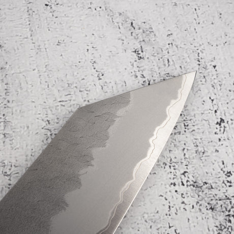二唐刃物鍛造所 青紙スーパー 切付牛刀 240mm 黒打ち 槌目 チャカテ
