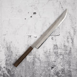 二唐刃物鍛造所 青紙スーパー 先丸筋引 300mm 黒打ち 槌目 チャカテ