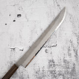 二唐刃物鍛造所 青紙スーパー 先丸筋引 300mm 黒打ち 槌目 チャカテ