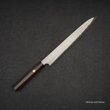 二唐刃物鍛造所 暗門 黒染め 青二鋼 ダマスカス 柳刃 270mm