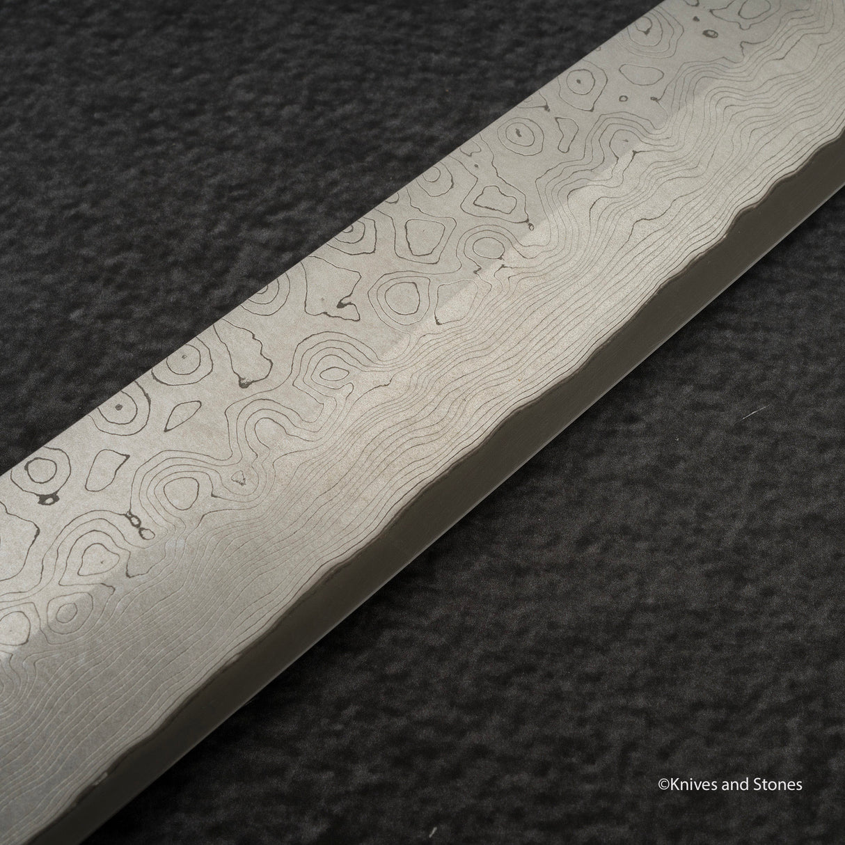 二唐刃物鍛造所 暗門 黒染め 青二鋼 ダマスカス 柳刃 270mm