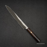 二唐刃物鍛造所 暗門 黒染め 青二鋼 ダマスカス 柳刃 270mm