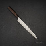 二唐刃物鍛造所 暗門 黒染め 青二鋼 ダマスカス 柳刃 270mm