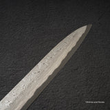 二唐刃物鍛造所 暗門 黒染め 青二鋼 ダマスカス 柳刃 330mm