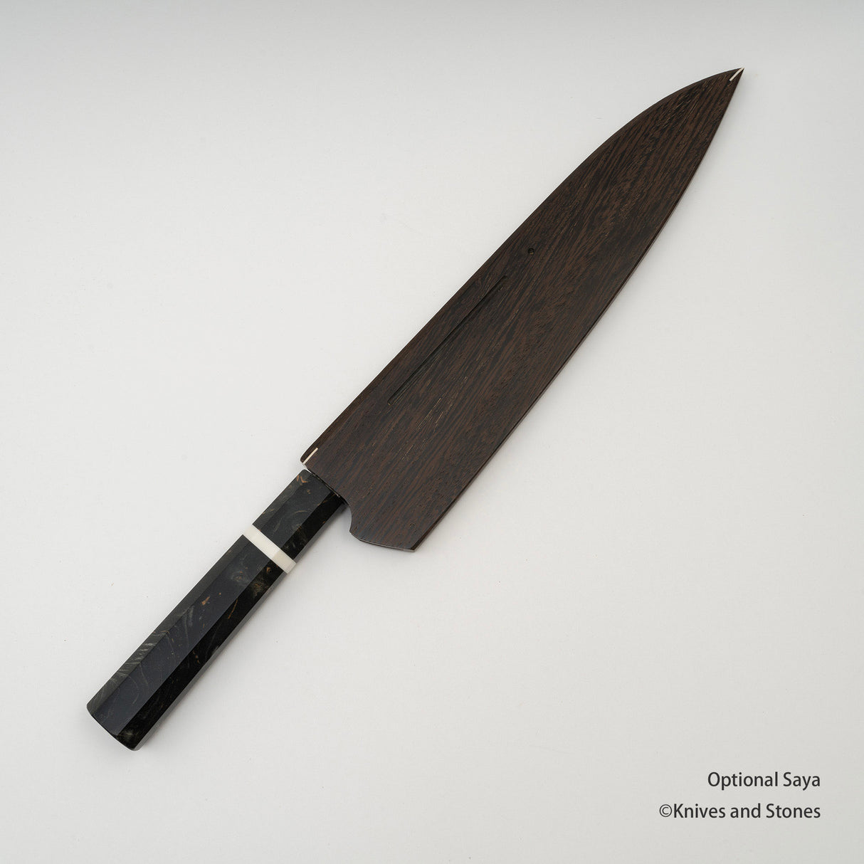 二唐刃物鍛造所 暗門 スーパーゴールド2 レインドロップダマスカス 牛刀 240mm