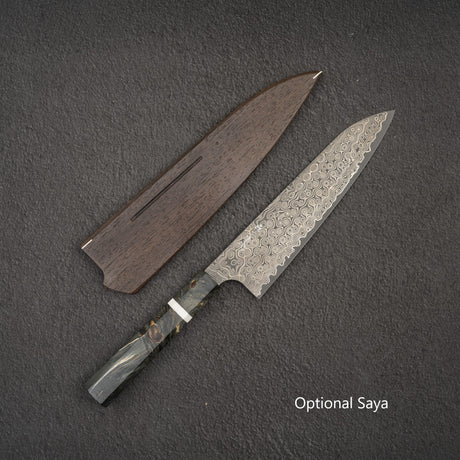 二唐刃物鍛造所 暗紋 SG2 ダマスカス 牛刀 210mm