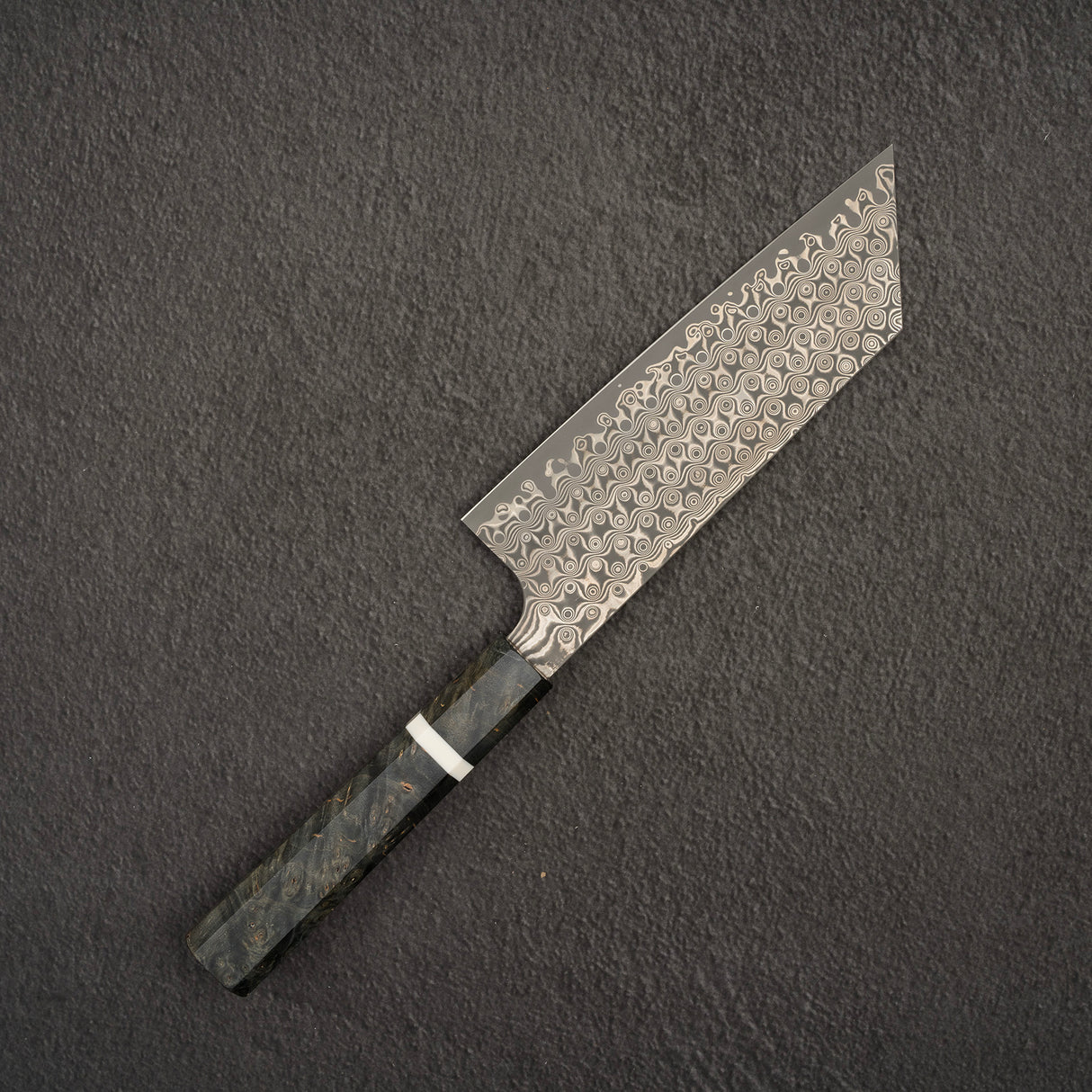 二唐刃物鍛造所 暗紋 SG2 ダマスカス 菜切 180mm バーチ柄