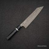 二唐刃物鍛造所 暗紋 SG2 レインドロップダマスカス 切付牛刀 240mm
