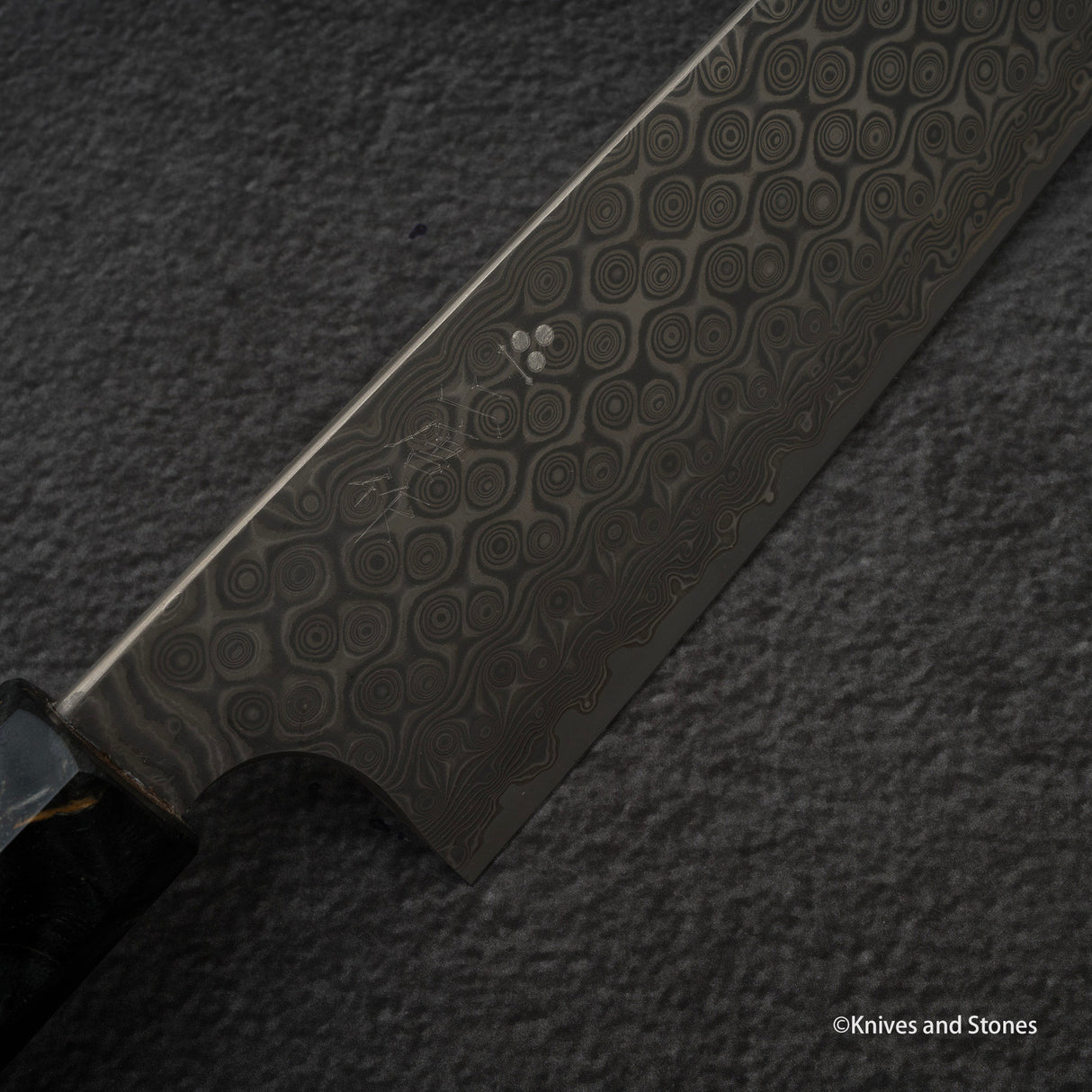 二唐刃物鍛造所 暗紋 SG2 レインドロップダマスカス 切付牛刀 240mm