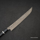 二唐刃物鍛造所 暗紋 SG2 レインドロップダマスカス 先丸筋引 270mm