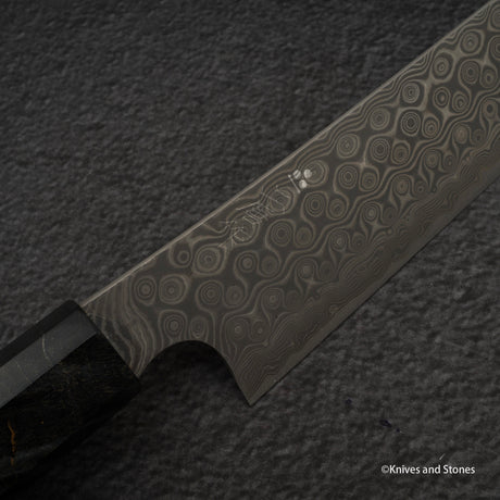 二唐刃物鍛造所 暗紋 SG2 レインドロップダマスカス 先丸筋引 300mm