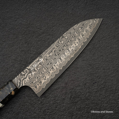 二唐刃物鍛造所 暗紋 SG2 レインドロップダマスカス 三徳 170mm