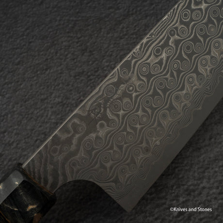 二唐刃物鍛造所 暗紋 SG2 レインドロップダマスカス 三徳 170mm
