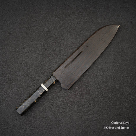 二唐刃物鍛造所 暗紋 SG2 レインドロップダマスカス 三徳 170mm