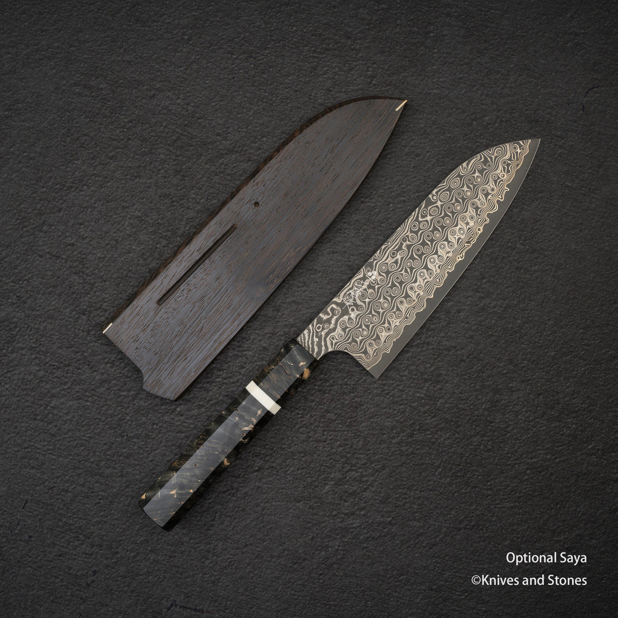 二唐刃物鍛造所 暗紋 SG2 レインドロップダマスカス 三徳 170mm
