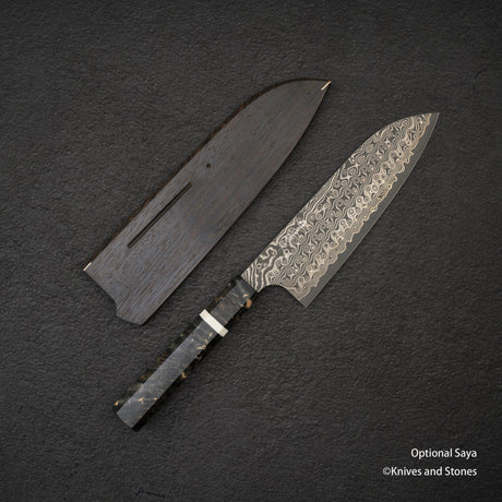 二唐刃物鍛造所 暗紋 SG2 レインドロップダマスカス 三徳 170mm