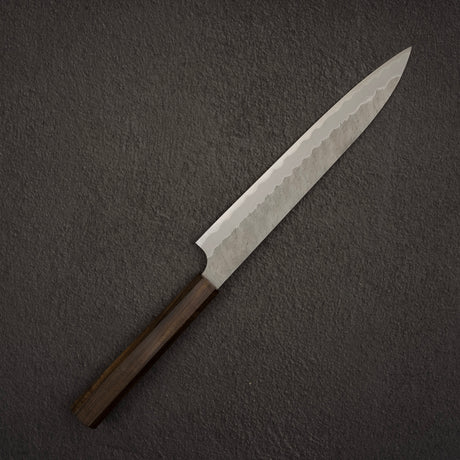 二唐刃物鍛造所 青紙スーパー マット磨き 槌目 筋引 240mm