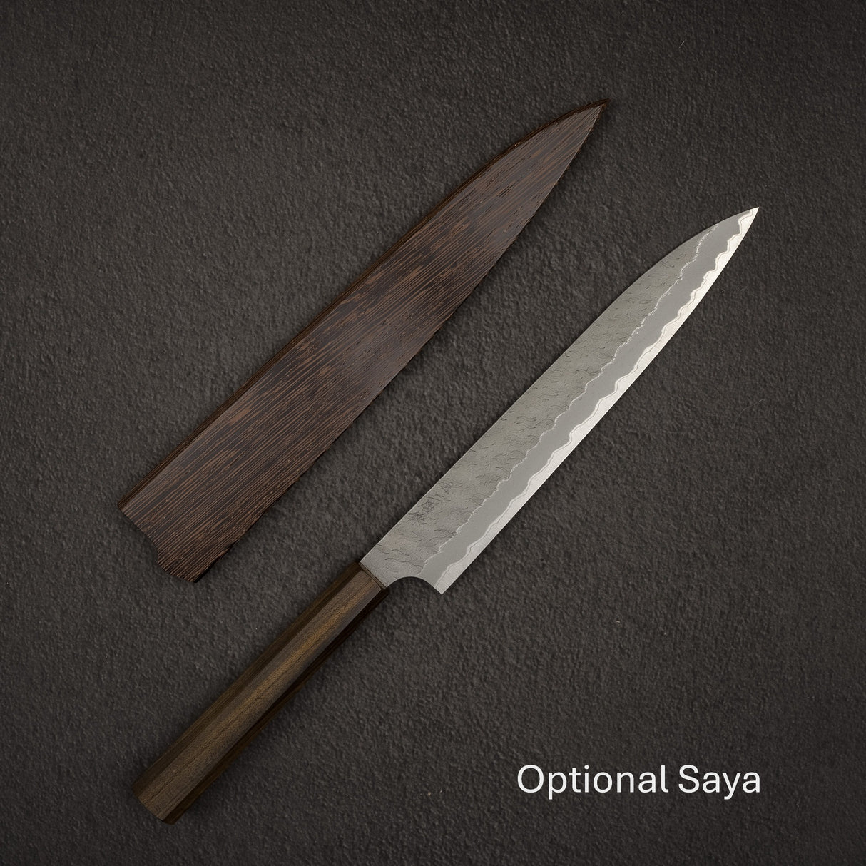 二唐刃物鍛造所 青紙スーパー マット磨き 槌目 筋引 240mm