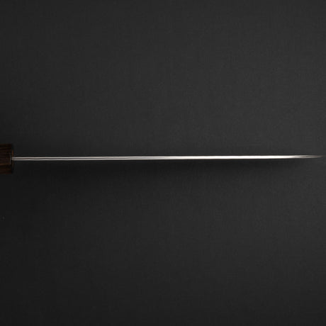 二唐刃物鍛造所 青紙スーパー 牛刀 240mm 黒打ち 槌目 チャカテ