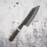 二唐刃物鍛造所 銀三鋼 黒染め ダマスカス 文化 180mm
