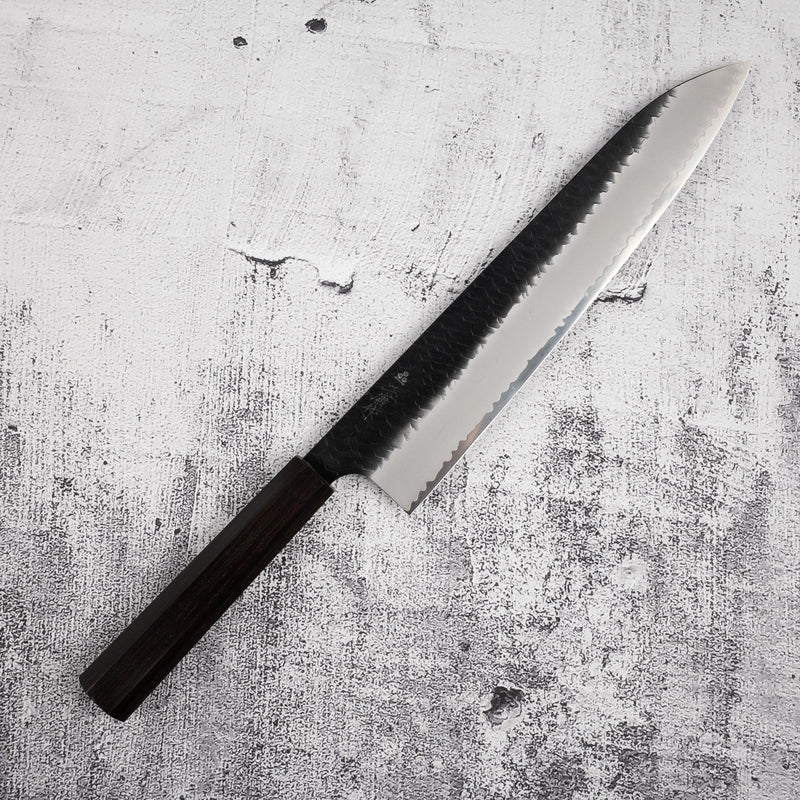 二唐刃物鍛造所 SG2 牛刀 270mm 黒打ち 槌目