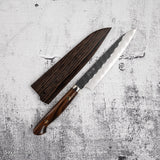 二唐刃物鍛造所 SG2 黒打ち 槌目 ペティナイフ 150mm 鞘付き