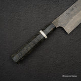 二唐刃物鍛造所 銀三鋼 黒染め ダマスカス 切付牛刀 240mm
