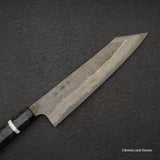 二唐刃物鍛造所 銀三鋼 黒染め ダマスカス 切付牛刀 240mm