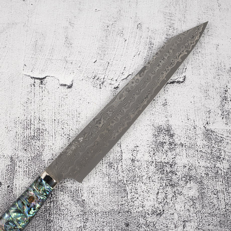 二唐刃物鍛造所 暗紋 SG2 レインドロップダマスカス 切付筋引 240mm