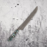 二唐刃物鍛造所 暗紋 SG2 レインドロップダマスカス 先丸筋引 270mm