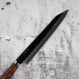 二唐刃物鍛造所 SG2 切付筋引 255mm 槌目 黒打ち