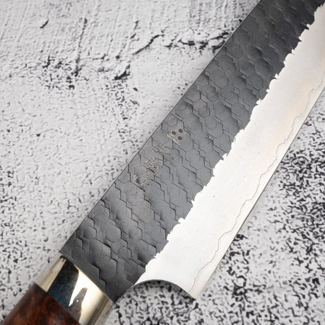 二唐刃物鍛造所 SG2 切付筋引 255mm 槌目 黒打ち
