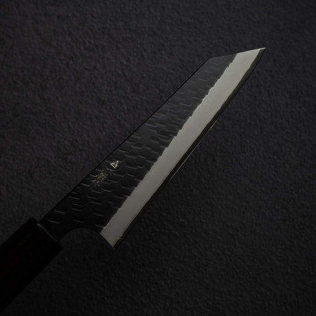 二唐刃物鍛造所 スーパーゴールド2 黒打ち 両刃 槌目 骨スキ 150mm エボニー