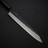 二唐刃物鍛造所 スーパーゴールド2 黒打ち 槌目 切付筋引 255mm エボニー