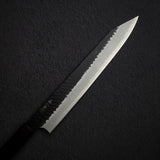 二唐刃物鍛造所 スーパーゴールド2 黒打ち 槌目 切付筋引 255mm エボニー