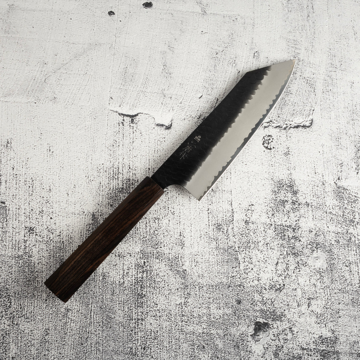 二唐刃物鍛造所 スーパーゴールド2 黒打ち 槌目 文化 180mm