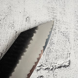 二唐刃物鍛造所 スーパーゴールド2 黒打ち 槌目 文化 180mm