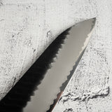 二唐刃物鍛造所 スーパーゴールド2 黒打ち 槌目 牛刀 210mm